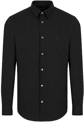 エンポリオアルマーニ ブラック刺繍ロゴ入り長袖シャツ 8N1C09-1NI9Z-0999 Buy エンポリオアルマーニ ブラック刺繍ロゴ入り長袖シャツ 8N1C09-1NI9Z-0999