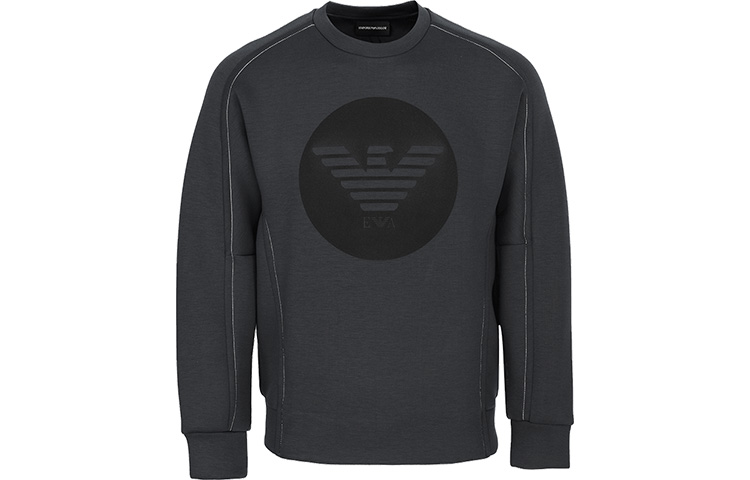 Emporio Armani Black Long Sleeve Sweatshirt with Iconic Eagle Logo 6H1MA8-1JDSZ-0999