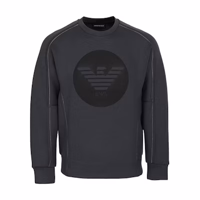Emporio Armani Black Long Sleeve Sweatshirt with Iconic Eagle Logo 6H1MA8-1JDSZ-0999