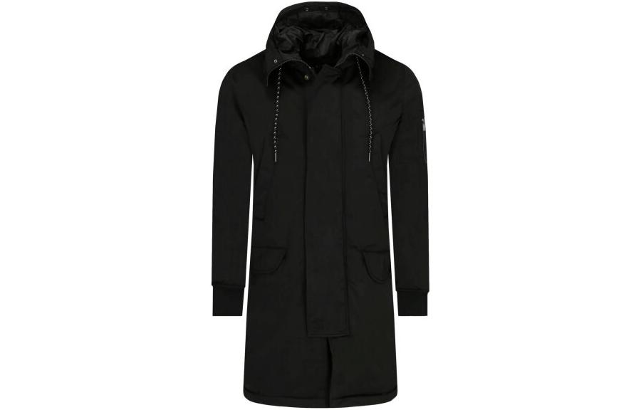Emporio Armani Black Longline Hoodie Jacket with Drawstrings 6HZLG2-ZNFQZ-1200
