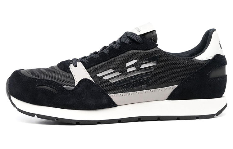 Emporio Armani Black Low-Top Mesh Lace-Up Sneakers Casual Shoes X4X537XM678S158