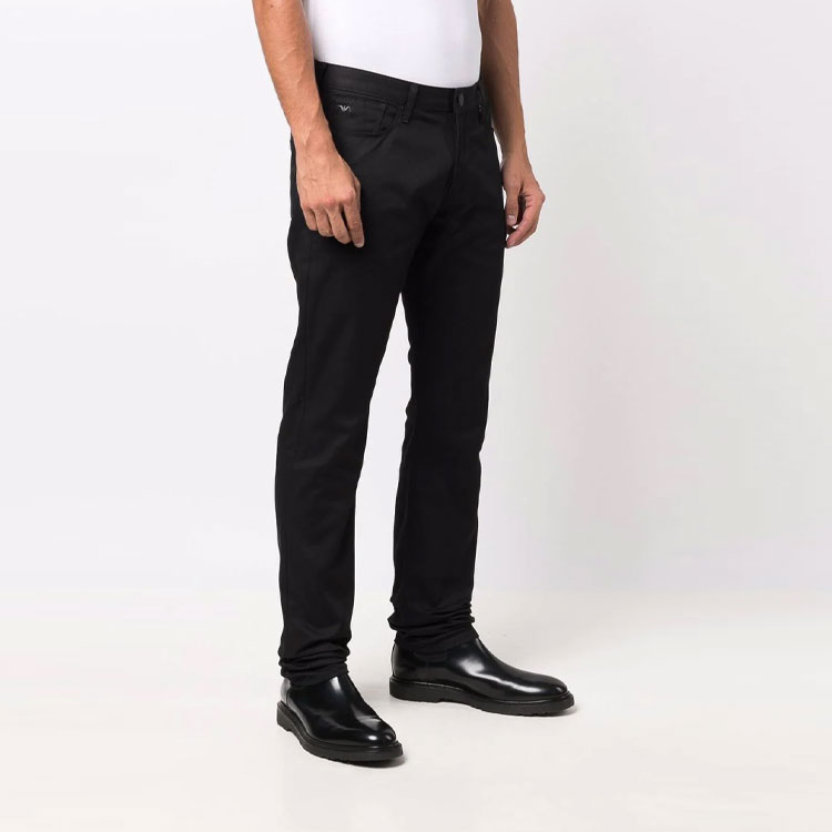 Purchase EMPORIO ARMANI 黑色中腰直筒休闲裤 8N1J061N-J9Z134-0999