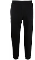 EMPORIO ARMANI Black Mid-Waist Knit Jogger Pants with Minimal Logo. 8N1PS9-1JRIZ-0999 EMPORIO ARMANI Black Mid-Waist Knit Jogger Pants with Minimal Logo. 8N1PS9-1JRIZ-0999