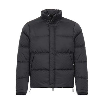 Emporio Armani Black Patterned Insulated Zip-Up Puffer Jacket 8N1BN3-1NHQZ-F046