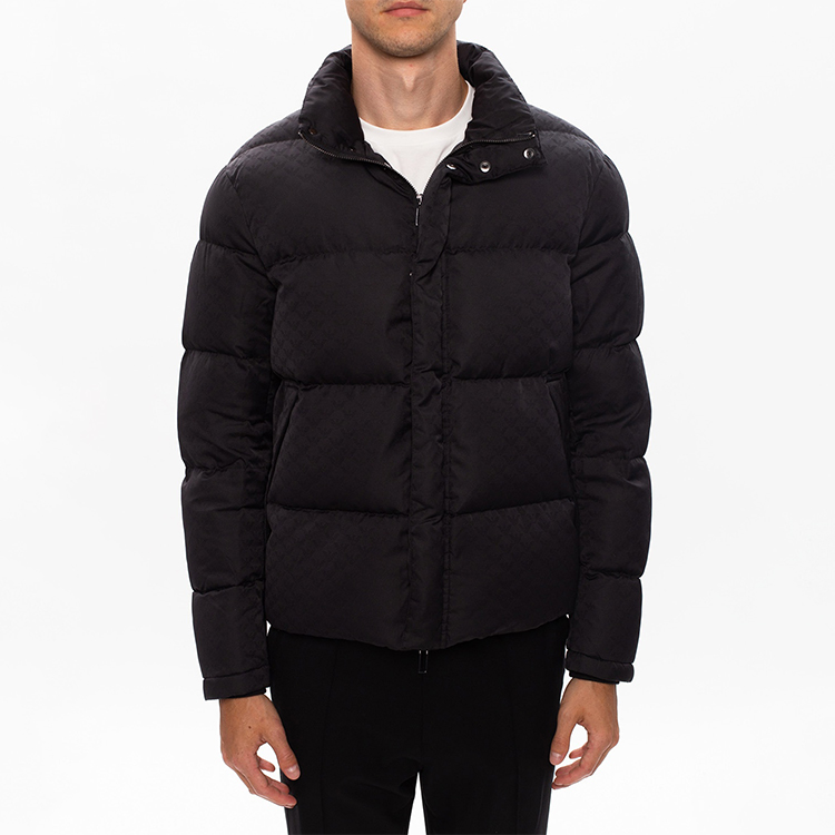 Shop エンポリオアルマーニ ブラック模様入り中綿ジップアップダウンジャケット 8N1BN3-1NHQZ-F046