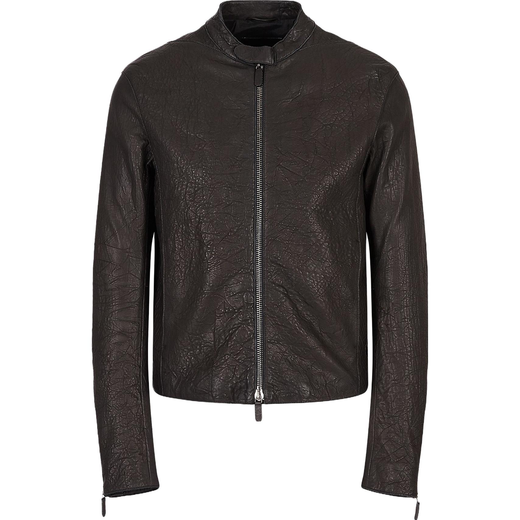 Emporio Armani Black Pleated Long-Sleeve Zipper Jacket D41R80-D1P80-1999