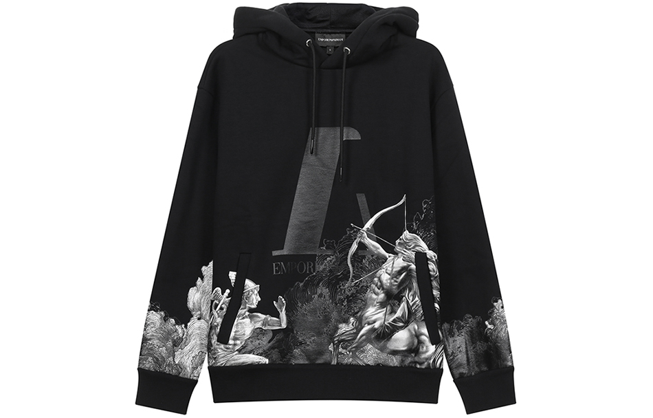 Emporio Armani Black Printed Fleece Hoodie 6K1M8P-1JM3Z-0999 圖 2