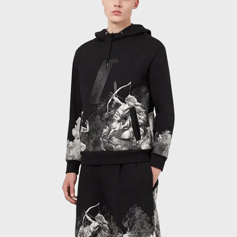 Emporio Armani Black Printed Fleece Hoodie 6K1M8P-1JM3Z-0999 圖 4