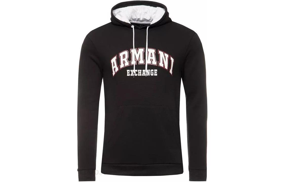 Emporio Armani Black Printed Pullover Hoodie 3HZMFB-ZJ5CZ-1200