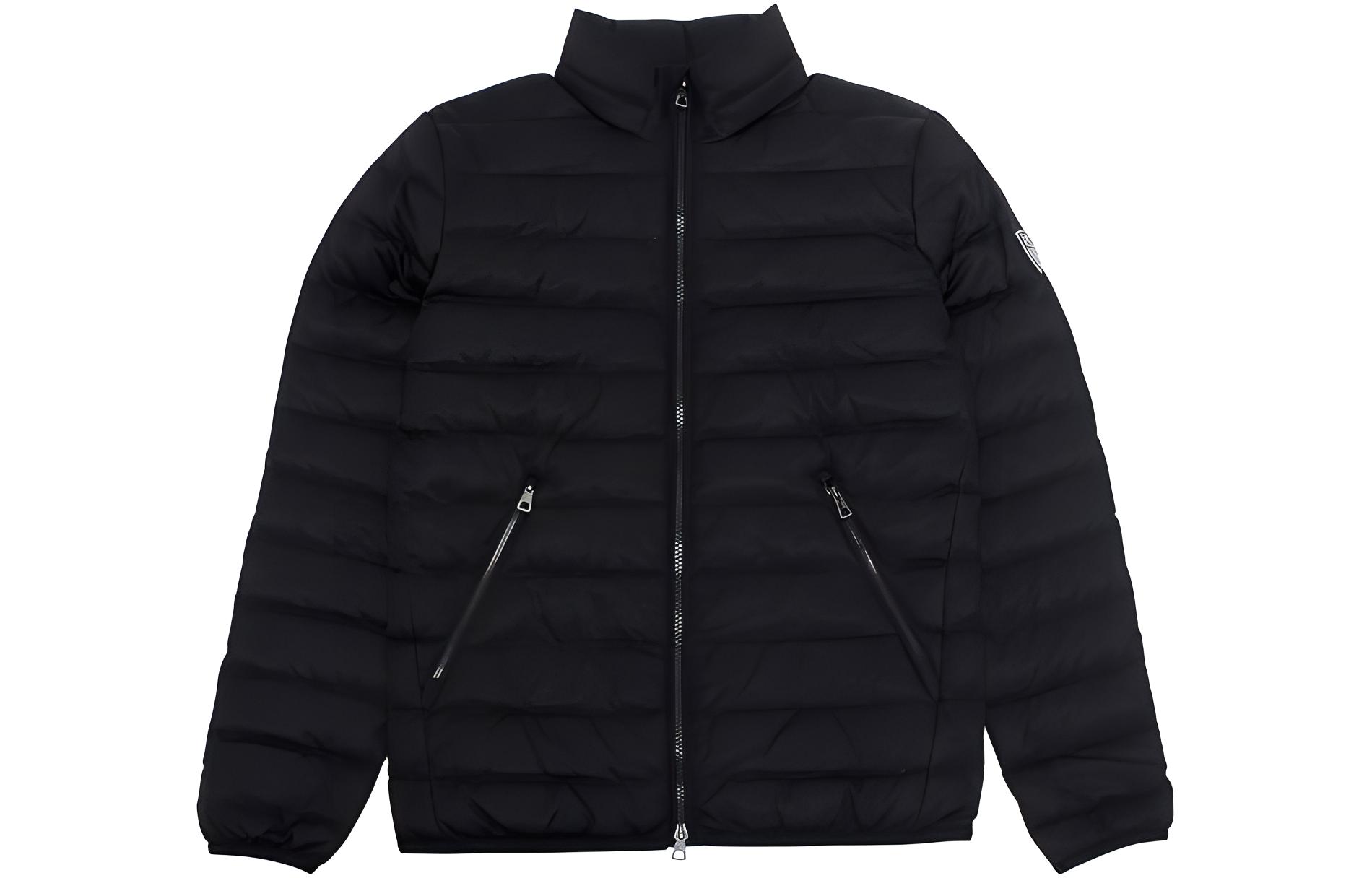 Emporio Armani Black Puffer Jacket with Patch Logo and Stand Collar 6GPB14-PNT0Z-1200