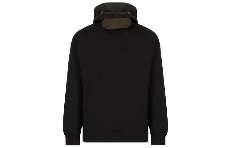 Emporio Armani Black Pullover Hoodie with Details for Men 6K1MC6-1JWGZ-10999