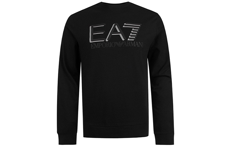 Emporio Armani Black Pullover Sweatshirt with Letter Print 3HPMC3-PJ7BZ-01200