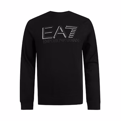 Emporio Armani Black Pullover Sweatshirt with Letter Print 3HPMC3-PJ7BZ-01200