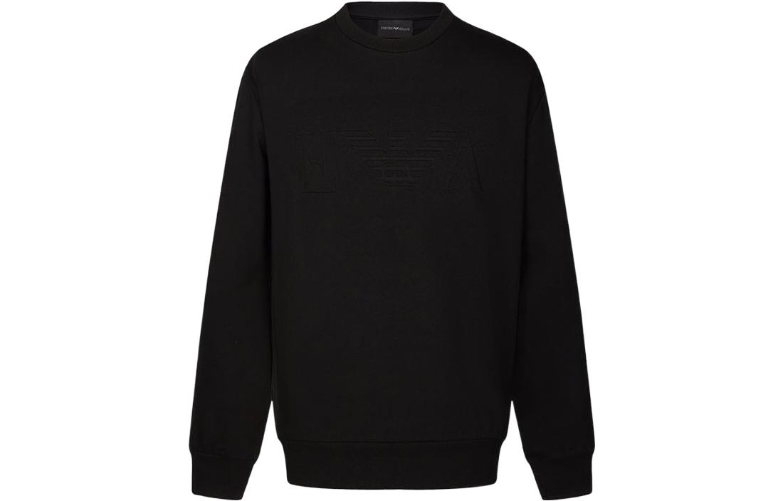 Emporio Armani Black Pullover Sweatshirt with Logo Print 3G1M68-1J04Z-0999