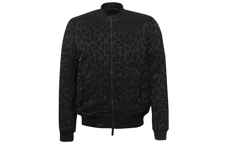 Emporio Armani Black Quilted Baseball Collar Jacket 6G1BA0-1NQBZ-0999