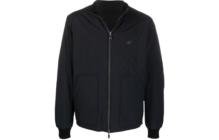 Buy EMPORIO ARMANI 黑色绗缝Logo飞行员夹克 8N1BQ4-1NZDZ-0999