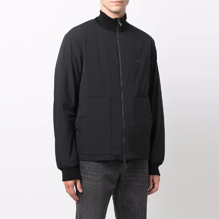 Purchase EMPORIO ARMANI 黑色绗缝Logo飞行员夹克 8N1BQ4-1NZDZ-0999