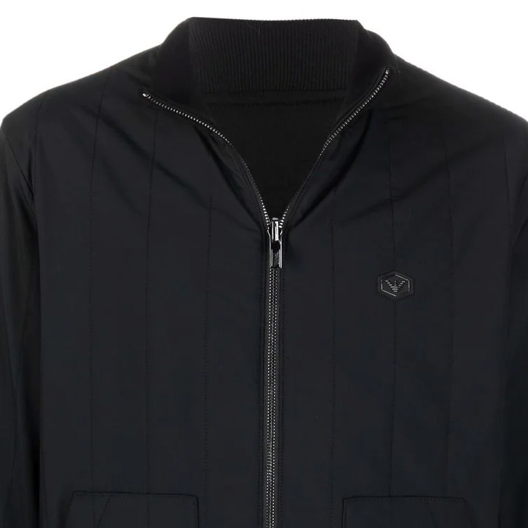 Sizing EMPORIO ARMANI 黑色绗缝Logo飞行员夹克 8N1BQ4-1NZDZ-0999