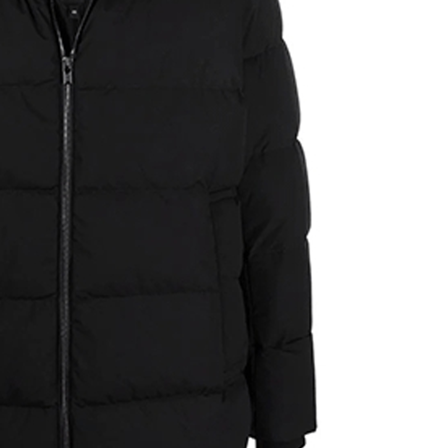 Sizing Emporio Armani 黑色菱格拉鍊羽絨外套 中長款休閒大衣 8N1LA5-1NLRZ-0999