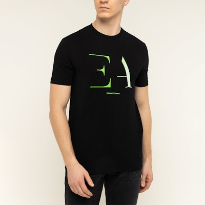 エンポリオアルマーニ 黒 ショートスリーブ Tシャツ クリエイティブレタープリント 3H1TA5-1J0AZ-0999 Purchase エンポリオアルマーニ 黒 ショートスリーブ Tシャツ クリエイティブレタープリント 3H1TA5-1J0AZ-0999
