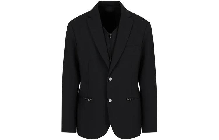 Emporio Armani Black Single-Breasted Tailored Jacket 3D1GF21-NFVZ1-0999
