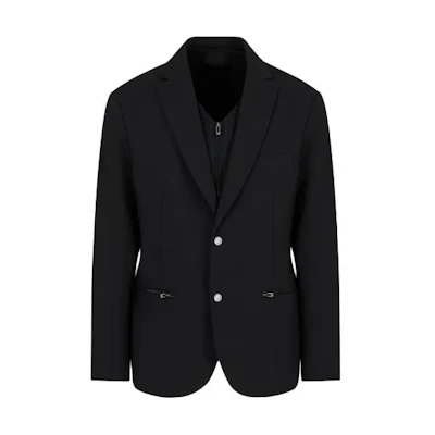 Emporio Armani Black Single-Breasted Tailored Jacket 3D1GF21-NFVZ1-0999