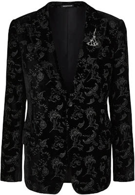 Emporio Armani Blazer Hitam Slim-Fit dengan Rekaan Botani Cetakan Penuh E31GB2-F1038-1999 Buy Emporio Armani Blazer Hitam Slim-Fit dengan Rekaan Botani Cetakan Penuh E31GB2-F1038-1999