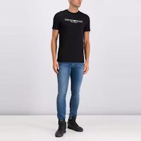 Cheap EMPORIO ARMANI Kaos Hitam Slim Fit dengan Logo Print 8N1T61-1J00Z-0999