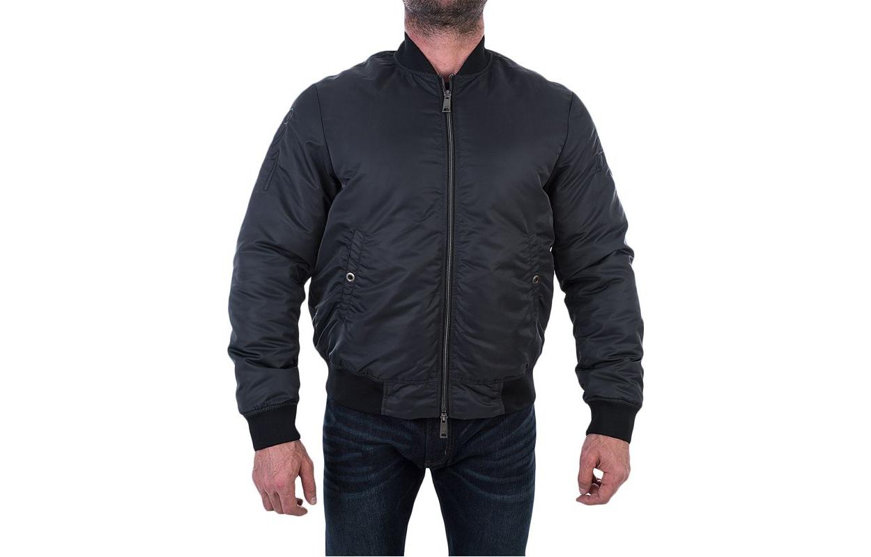 Emporio Armani Black Solid Casual Zip-Up Jacket 6X6B45-6NACZ-0206