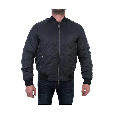 Emporio Armani Black Solid Casual Zip-Up Jacket 6X6B45-6NACZ-0206