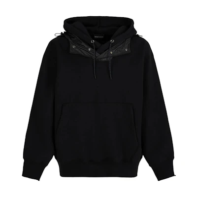 Emporio Armani Black Solid Color Drawstring Hoodie 6R1M6U-1JGEZ-0999