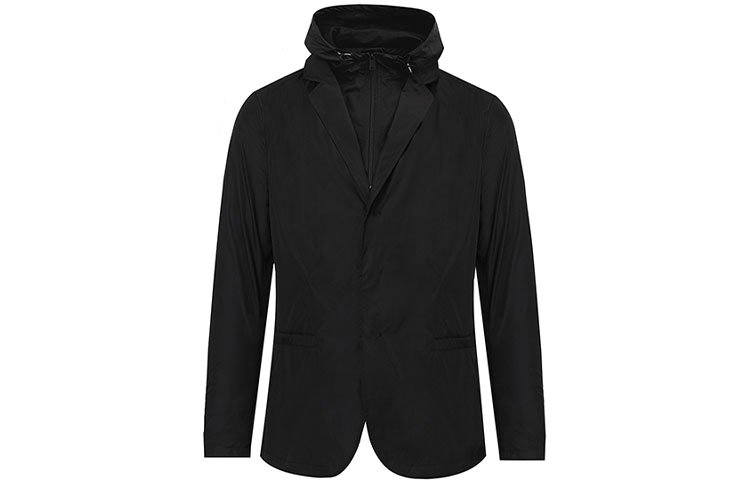 Emporio Armani Black Solid Color Hooded Casual Jacket 3G1G72-1NSFZ-0999