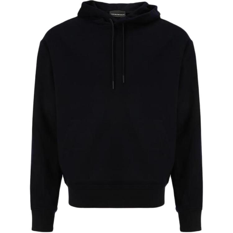 Emporio Armani Black Solid Color Hooded Casual Long-Sleeve Sweatshirt 6K1M73-1NXQZ-0920
