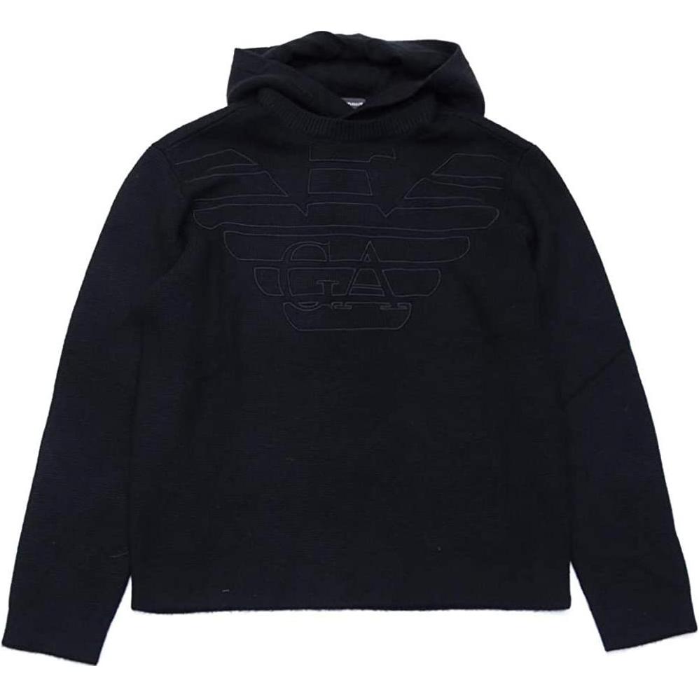Emporio Armani Black Solid Color Hoodie 6G1MX7-1MNUZ-0999