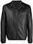 Order Emporio Armani Black Solid Color Leather Zip Jacket 01R55P-01P54-999