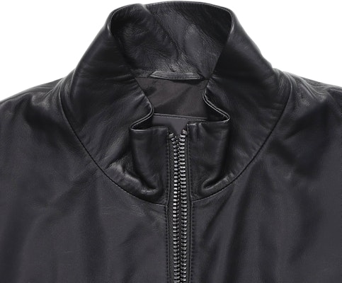 Emporio Armani Black Solid Color Leather Zip Jacket 01R55P-01P54-999 Details for Emporio Armani Black Solid Color Leather Zip Jacket 01R55P-01P54-999