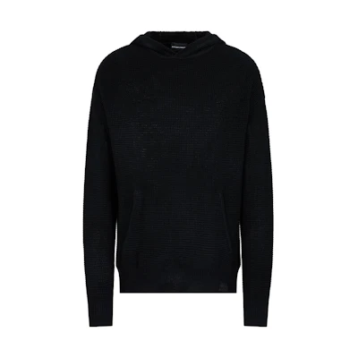 Emporio Armani Black Solid Color Loose Fit Hoodie 6R1MYD-1MF1Z1-0999