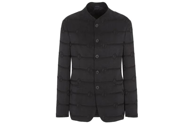 Emporio Armani Black Solid Color Stand Collar Long Sleeve Jacket 2WGGG0VRT-03UM1-UC99