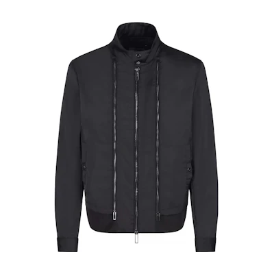 Emporio Armani Black Solid Color Zip-Up Jacket 3K1BM6-1NZNZ-0999