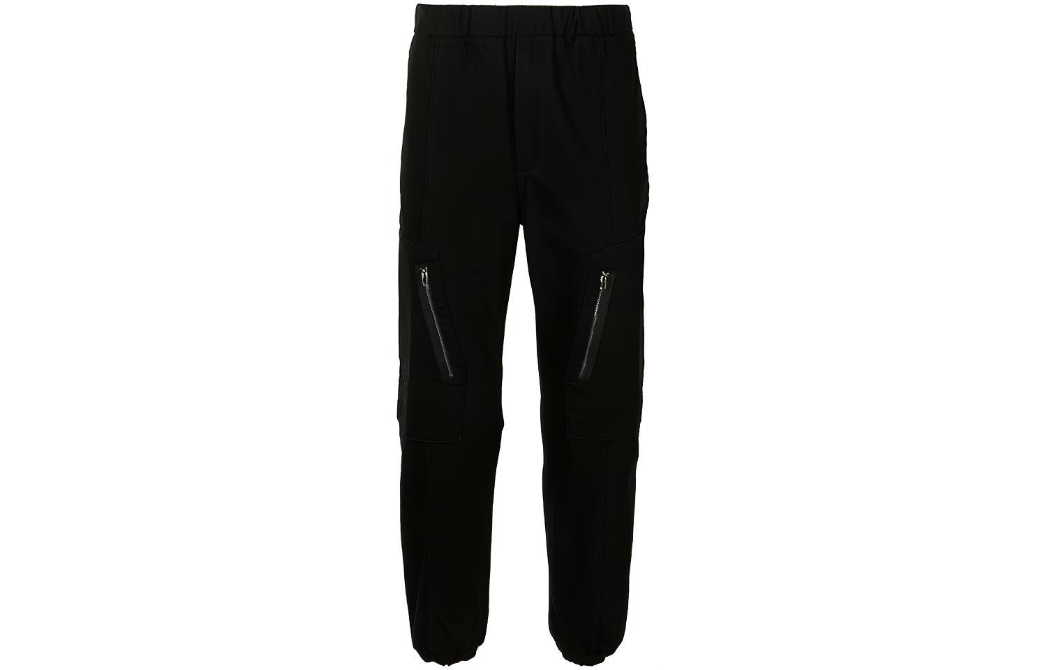 Emporio Armani Black Solid Elastic Casual Tapered Pants. 3K1PN9-1NJ5Z-0999