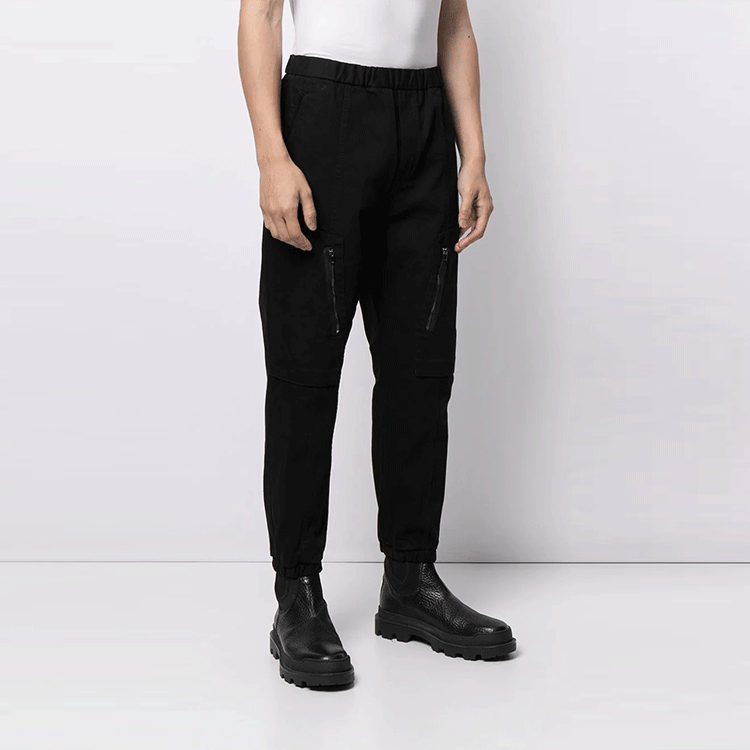 Purchase Emporio Armani 黑色弹力休闲锥形裤。 3K1PN9-1NJ5Z-0999