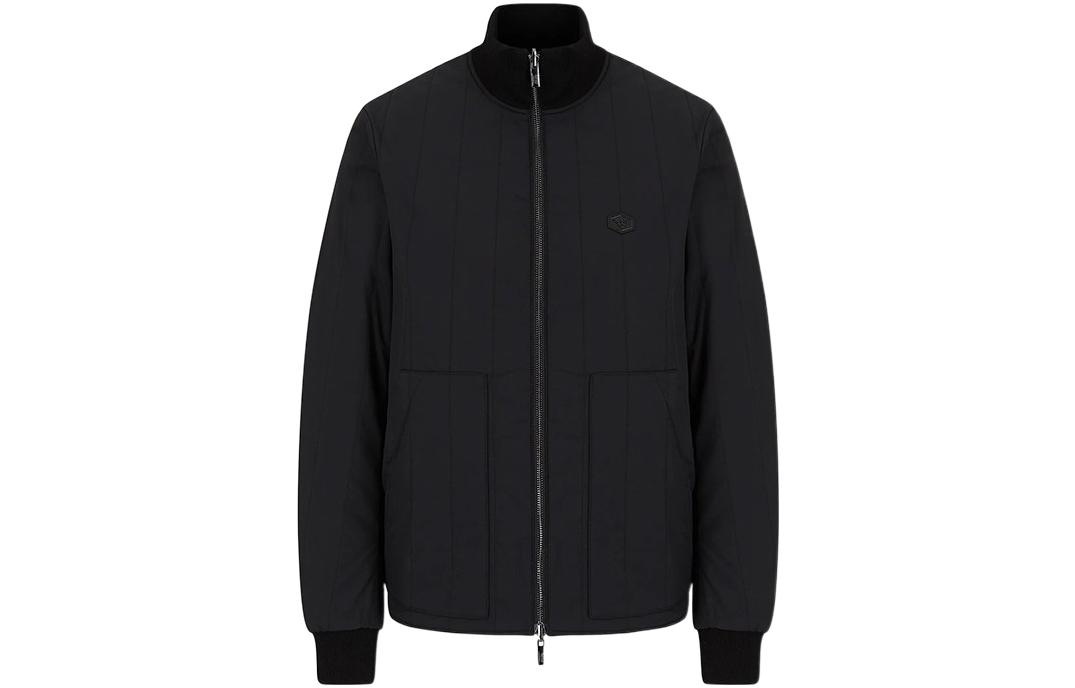 Emporio Armani Black Solid High-Neck Zip-Up Jacket 8N1BQ41-NZDZ1-0999