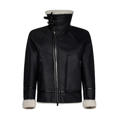 Emporio Armani Black Solid High-Neck Zip-Up Jacket H41R88-E1P88-999