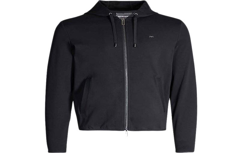 Emporio Armani Black Solid Hoodie Zip-Up Casual Jacket 8N1BN2-JBTZ-0999 圖 2