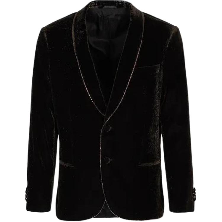 Emporio Armani Black Solid Long-Sleeve Buttoned Collar Jacket 2SGGG0WET-03Q61-U63N