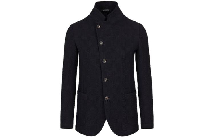 Emporio Armani Black Solid Single-Breasted Stand Collar Jacket D41G57-D1054-1922