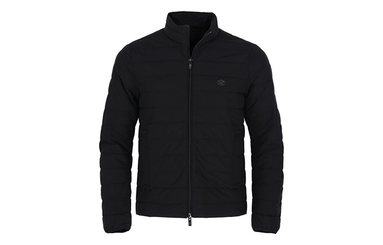Emporio Armani Black Solid Zip-Up Down Jacket with Stand Collar 8N1BQ2-1NLRZ-999
