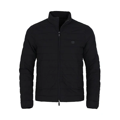 Emporio Armani Black Solid Zip-Up Down Jacket with Stand Collar 8N1BQ2-1NLRZ-999