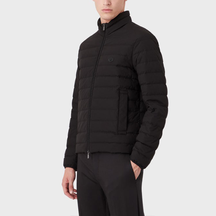 Purchase エンポリオアルマーニ ブラック スタンドカラー付きダウンジップアップジャケット 8N1BQ2-1NLRZ-999