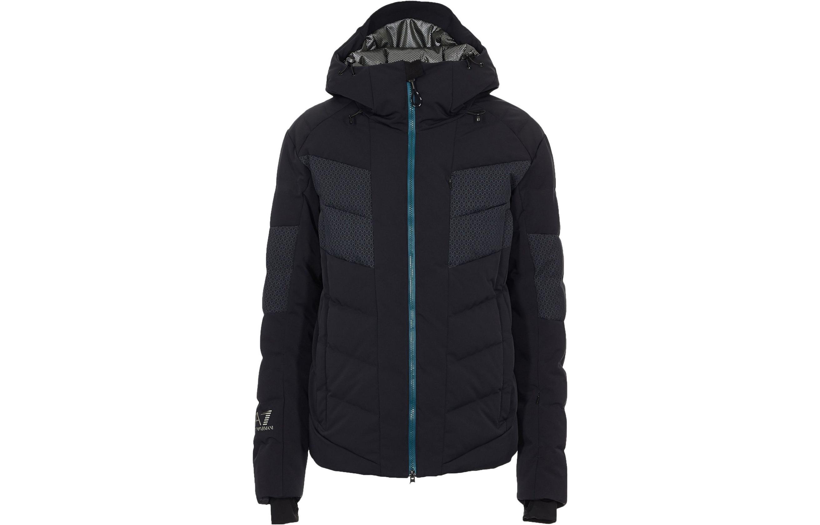 Emporio Armani Black Solid Zip-Up Hooded Jacket 6GPG09-PNQ7Z-1200